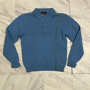 Vintage higbees Blue Collared Sweater